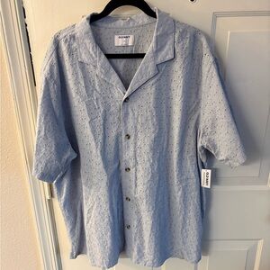 Old Navy Men's Casual Light Blue Button Down Shirt